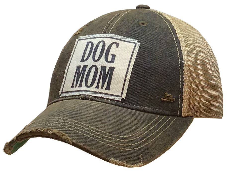 Vintage Life - Dog Mom Distressed Trucker Hat Baseball Cap