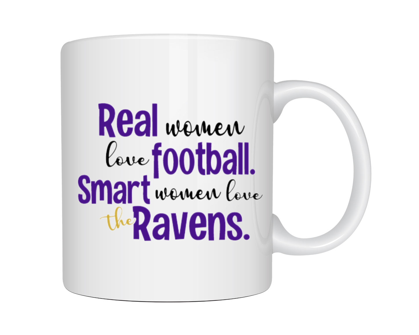 Colorful Creek Studio - Baltimore Ravens sports mug, Real Smart Women Love Football