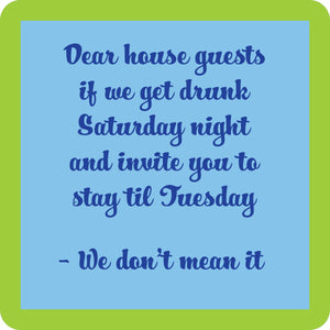 Drinks on Me coasters - Dear House Guest