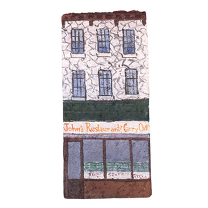 Linda Amtmann Hand Painted Brick - John's Restaurant & Carryout