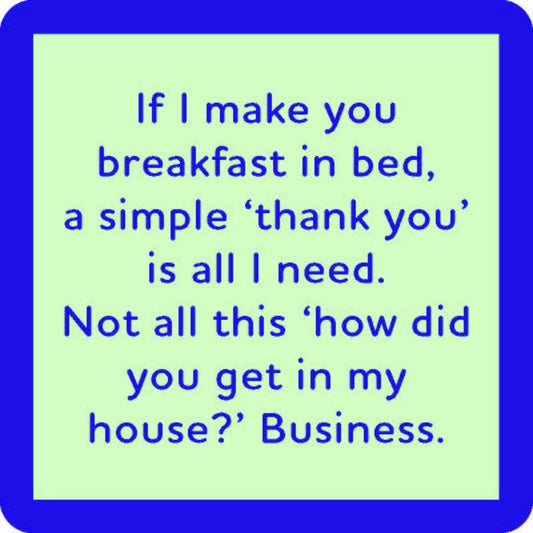 Drinks on Me coasters - Breakfast in Bed