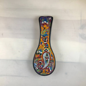 Import Corner - 39901: 10" Embossed Ceramic Spoon Holder