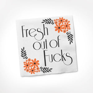 Twisted Wares - Fresh Out of Fucks COCKTAIL NAPKIN