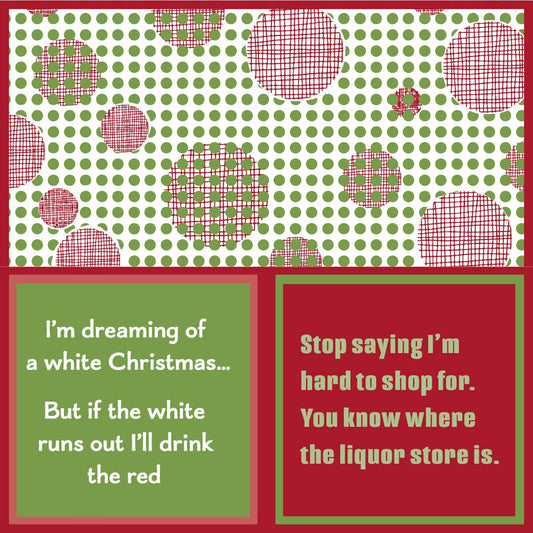 Napkin: XMAS Hard to Shop/Drink Red