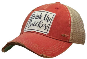 Vintage Life - Drink Up Bitches Distressed Trucker Cap