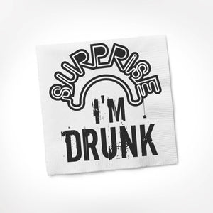 Twisted Wares - Surprise I'm Drunk COCKTAIL NAPKIN