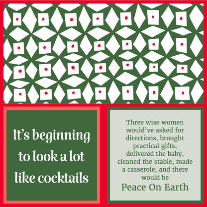 Napkin:XMAS Peace on Earth/Cocktails