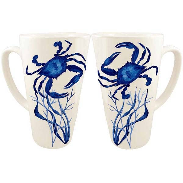 B McVan Designs - Blue & White- Crab Latte Mug