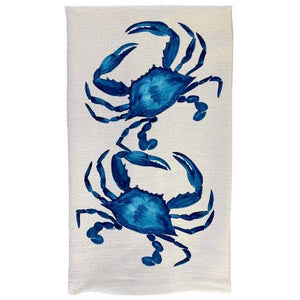 B McVan Designs - 2 Blue Crabs Flour Sack Towel