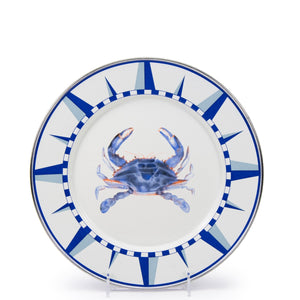 Golden Rabbit Blue Crab Dinner Plate