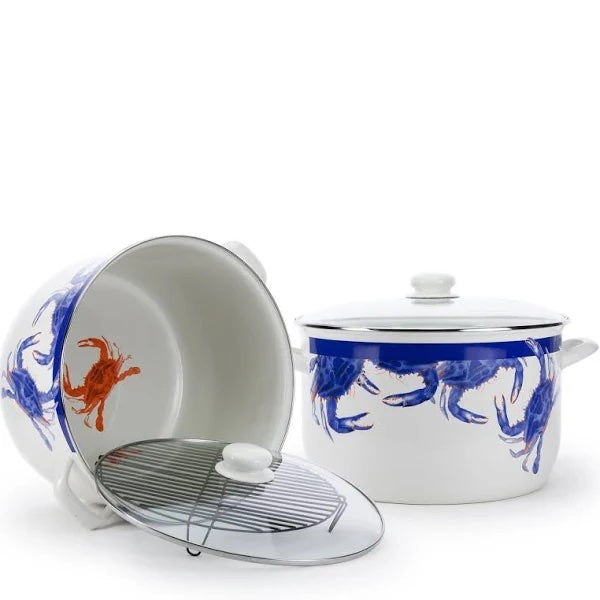 Blue Crab Enamel Crab Pot