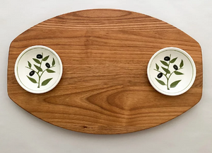 Double Dish Olive Dipping Board