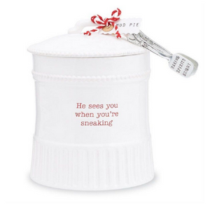 Holiday Cookie Jar - He Sees you when you're sneaking