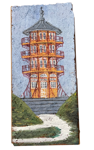 Linda Amtmann Hand Painted Brick- Pagoda