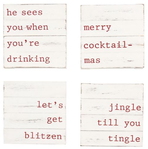 Mud Pie - Wooden Holiday Coasters