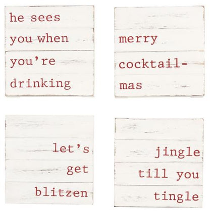 Mud Pie - Wooden Holiday Coasters