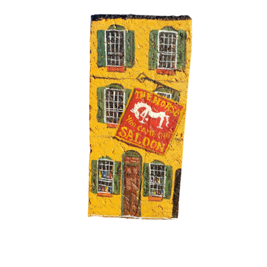 Linda Amtmann Hand Painted Brick-The Horse You Came In On Saloon Yellow