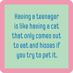 Drinks on Me coasters - Teenager/cat