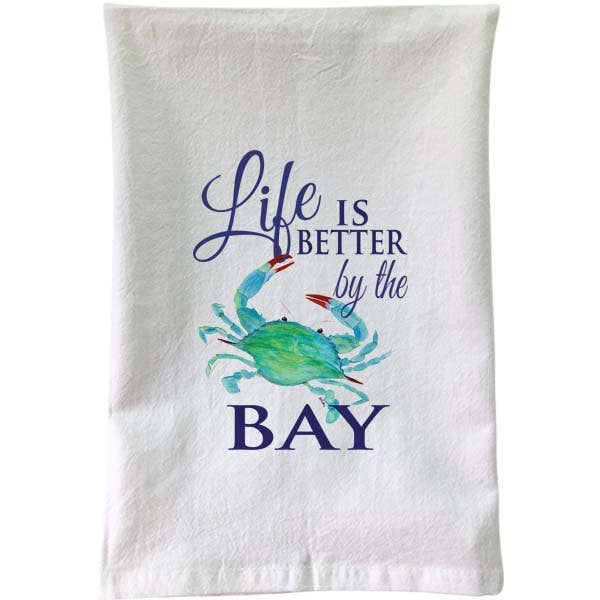 B McVan Designs - Clawdia Crab - Life is Better on the Bay Flour Sack Towel