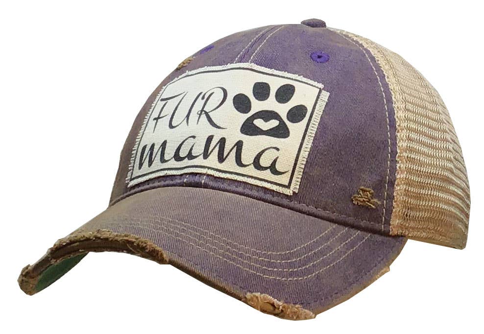 Vintage Life - Fur Mama Distressed Trucker Hat Baseball Cap