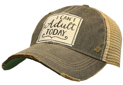 Vintage Life - I Can't Adult Today Distressed Trucker Cap