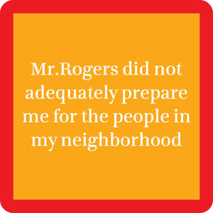 Drinks on Me coasters - Mr Rogers