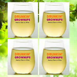 Wine-Oh! - DRUNKIN' GROWNUPS Shatterproof Wine Glasses 2 pack