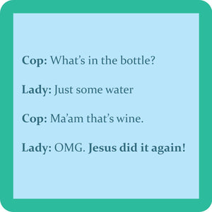Drinks on Me coasters - Jesus