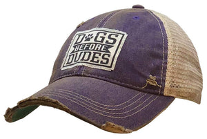Vintage Life - Dogs Before Dudes Distressed Trucker Hat Baseball Cap