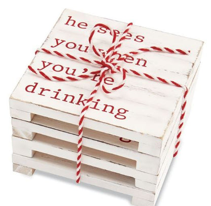 Mud Pie - Wooden Holiday Coasters