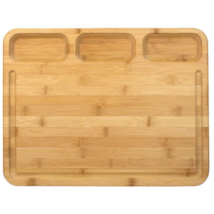 Totally Bamboo 3 Well Kitchen Prep Cutting Board with Juice Groove